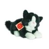 Teddy Hermann 90689 Katze Liegend Schwarz / Weiß Ca. 20cm Plüsch -Teddy Hermann 90689
