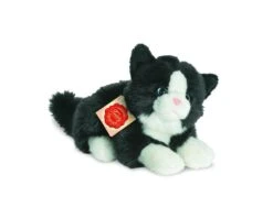 Hermann Teddy 90689 Katze Liegend Schwarz/weiß 20 Cm
