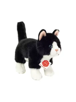 HERMANN TEDDY, Plüschtier - Katze Stehend Schwarz/weiss 20cm