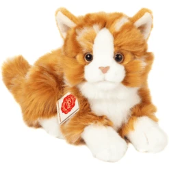 Teddy HERMANN® Katze Liegend Rot Getigert, 20 Cm
